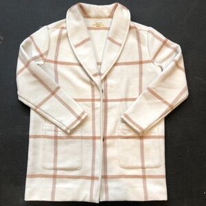 Marine Layer Striped Women’s Peacoat size XS Cream Red Long Sleeve Button